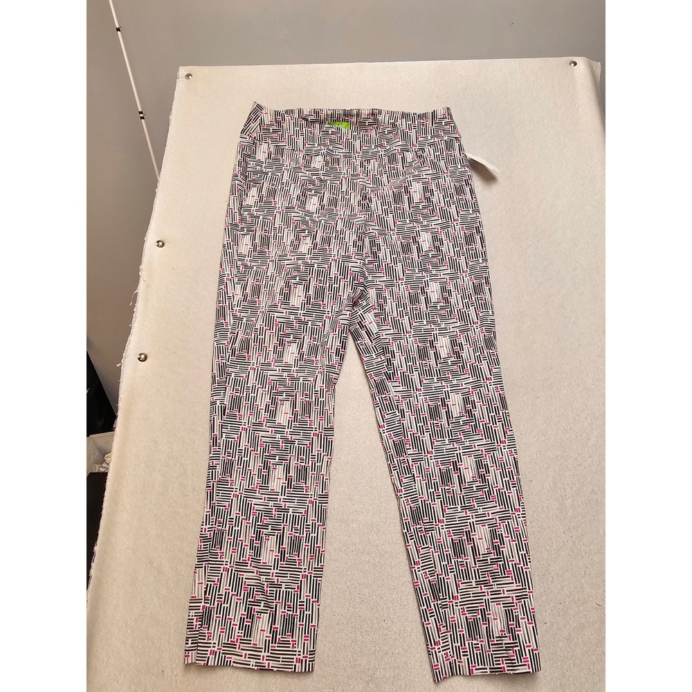 Swing Control Maze Print Ankle Pants XL Black Pink Geometric Golf Pants 4223TJ
